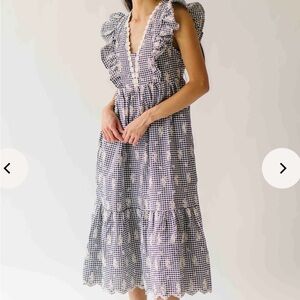 Piper and Scoot Embroidered Black and White Dress